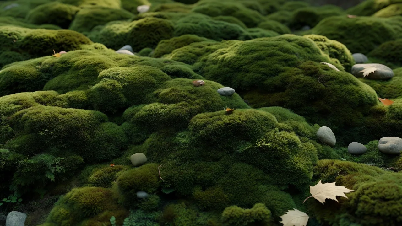 苔の質感 — close-up moss garden texture