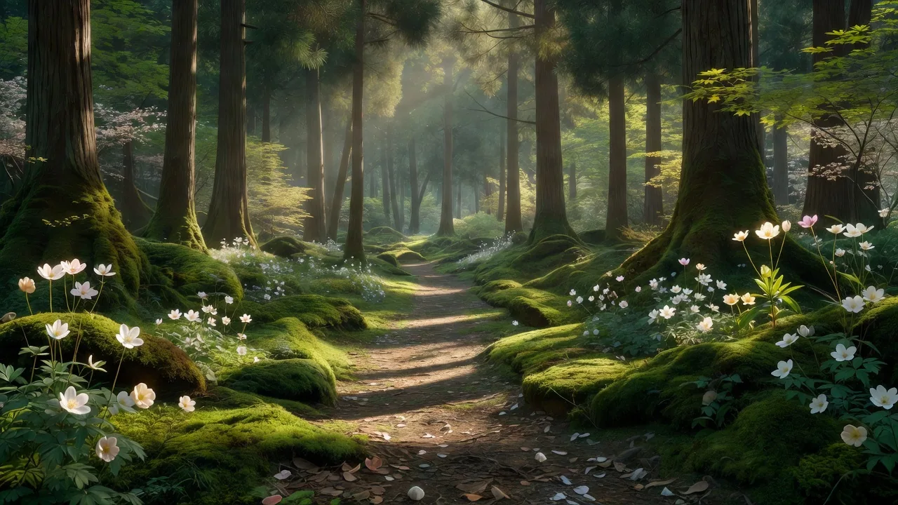 春 Spring wildflowers on moss trail